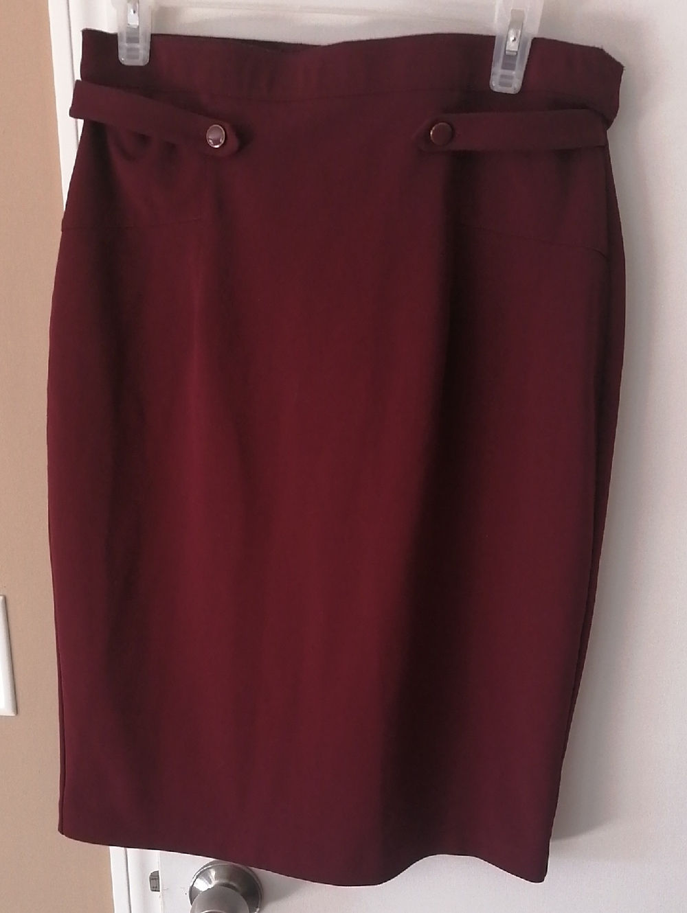 Women's Burgundy Pencil Skirt
